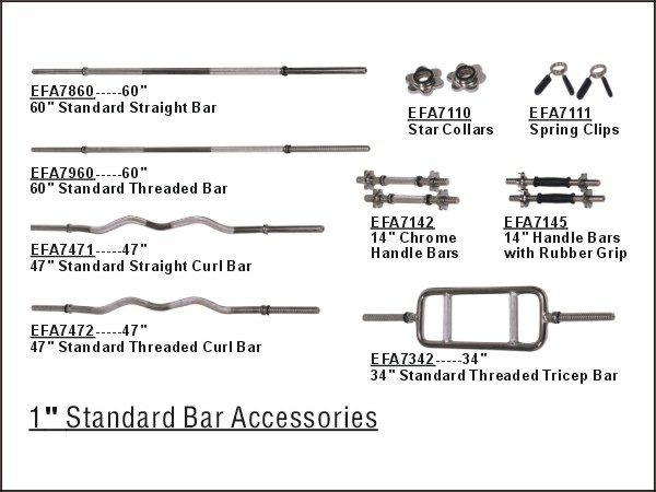 1 INCH STANDARD BAR ACCESSORIES